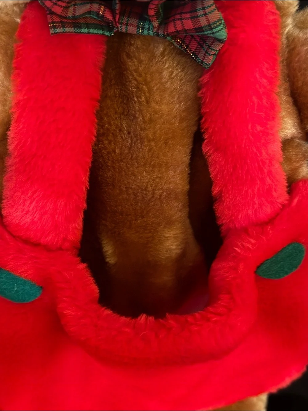 Santa’s Best Plush Teddy Bear Christmas Stocking Holiday Decoration Vintage